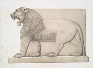 Kolossale leeuw van de Grote Ingang in Nimroud [Calah], 1853