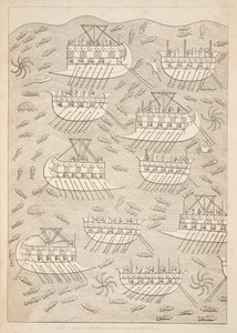 Vijanden van de Assyriërs die toevlucht zoeken in schepen (Kouyunlik), uit Monumenten van Nineveh door Austen Henry Layard