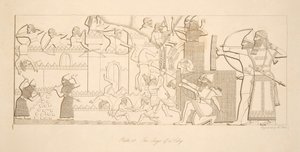 Het beleg van een stad, uit Monumenten van Nineveh, uitgegeven 1849