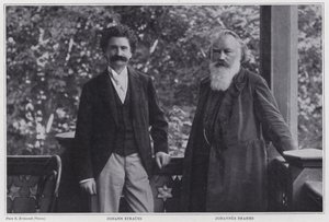 Componisten Johann Strauss de Jongere en Johannes Brahms, Wenen door Austrian Photographer