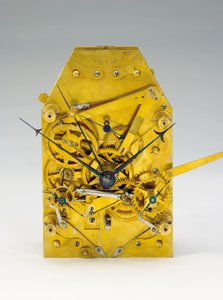 Een maandlopende bodenstanduhr met tijdsvergelijking en volledige kalender door Austrian School