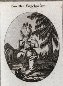 Allegorie van ongehoorzaamheid. Het boek van schaamte markeert haar minachting voor de wetten en voorschriften die ze domineert door de rem en het juk te vertrappen. Ze sluit haar oren om geen berispingen te horen. Haar haar is pauwenveren. Gravure in "Ico