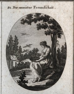 Allegorie van nutteloze vriendschappen die een nest vasthouden waardoor zwaluwen kunnen wegvliegen. Gravure in 