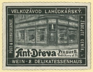 Anton Dreva wijnwinkel en delicatessen, Praag door Austrian School