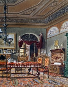 Hal in Biedermeier-stijl, aquarel, Oostenrijk