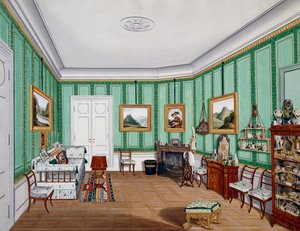 Biedermeier stijl kamer, circa 1850, Oostenrijk door Austrian School