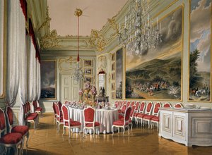 Eetkamer in de Keizerlijke Appartementen, Schoenbrunn Paleis (UNESCO Werelderfgoedlijst) door Austrian School