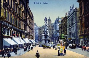 Ansichtkaart met de Graben in Wenen, c.1910