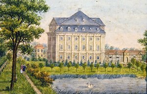 Uitzicht op een landelijk kasteel, c.1780