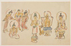 Asakusa Kannon tempel karikaturen A, ca. 1900