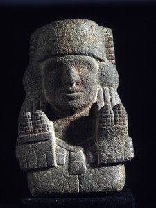 Azteekse Kunst: voorstelling van Chicomecoatl (ook wel Xilonen genoemd), godin van de Maïs en Vruchtbaarheid. Nationaal Museum van Antropologie, Mexico door Aztec Aztec