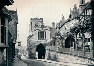 St. James Church over West Gate, Warwick, Warwickshire, 1929 door BC Clayton