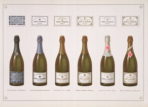 Soorten Champagne en Mousserende wijn, uit La France Vinicole, uitgegeven door Moet & Chandon, Epernay