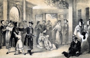 Het Chinese volk verkocht als slaven door de Tartaren, na hun verovering door Zinguis-Khan, 1847 door B Clayton
