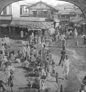 Een markt in Ahmedabad, India, 1902 door B. L. Singley