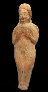 Beeldje van naakte vrouw. Terracotta, Babylon, 2e millennium v.Chr. Musee de la Castre, Cannes. door Babylonian