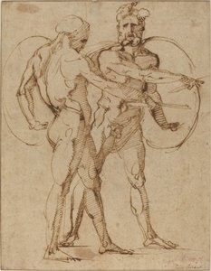 Twee mannelijke naakten, c.1520 door Baccio Bandinelli