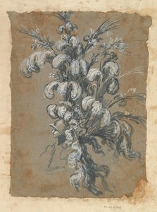 Ontwerp voor een Weelderige Hoofdtooi met Veren op een Helm, ca. 1620-56