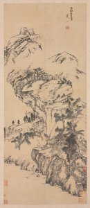 Landschap naar Guo Zhongshu, midden 1600s-1705
