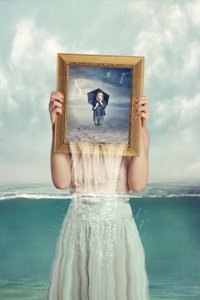 Surrealistische vrouw: innerlijke storm