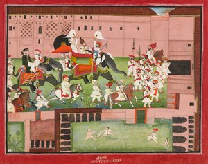 M. Balwant Singh met Kolonel Borthwick, gedateerd 1825 door Baijnath