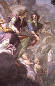 Christus bediend door Engelen (detail)