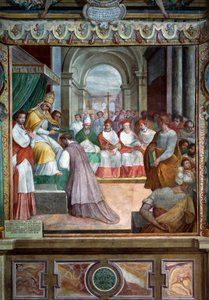 Celestine III wijdt de eerste bisschop van Viterbo in 1192 (detail) door Baldassare Croce