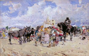 De Markt, Granada, ca. 1869-1902 door Baldomer Galofre Gimenez