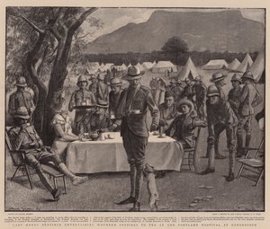 Lady Henry Bentinck vermaakt Gewonde Officieren met Thee in het Portland Ziekenhuis in Rondebosch