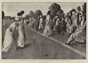 De Heropleving van Croquet, Een Dames Toernooi bij Sheen House Club door Balliol (after) Salmon