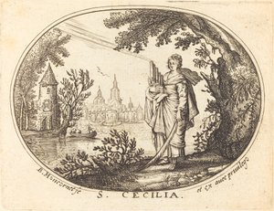 Sint Cecilia in een Landschap door Balthasar Moncornet