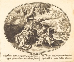 De Vlucht van Sint Elizabeth met de Heilige Johannes de Doper als Kind door Balthasar Moncornet