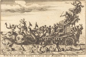 Barcha di musici rapra Clauco dio Marino e Tritoni door Balthasar Moncornet after Remigio Cantagallina
