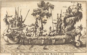 Calai en Zeti geleid door Borea en Oritia door Balthasar Moncornet after Remigio Cantagallina