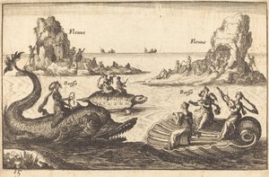 Goddesses aan de rivier door Balthasar Moncornet after Remigio Cantagallina