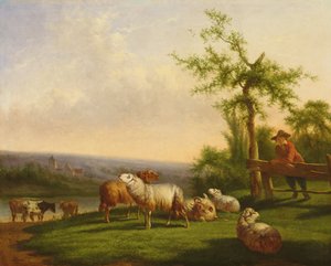 Pastoraal Landschap met een Kudde