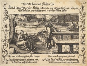 Van vijvers en visvijvers, illustratie uit Petrarca, Geluk en Ongeluk Spiegel, figuur, 1652