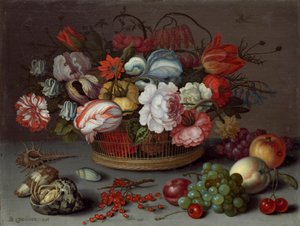 Mand met Bloemen door Balthasar van der Ast