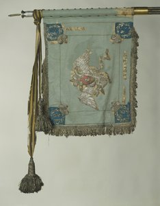 De Standaard van Sint-Joris van het Levenswacht Cuirassier Regiment, ca. 1830 door Banners and Standards Flags
