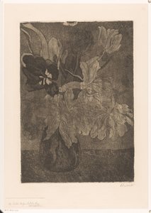 Vaas met tulpen door Barbara Elisabeth van Houten (signed by artist)