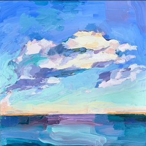 Lucht, 05/06/2024 ( olieverf op glas) door Barbara Hoogeweegen