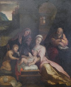 Heilige Familie met Sint Johannes en Sint Elizabeth door Barbara Longhi
