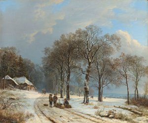 Winterlandschap door Barend Cornelis Koekkoek