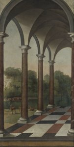 Colonnade met Uitzicht op een Park door Barent Fabritius (attributed to)