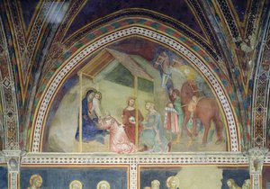 De Aanbidding der Wijzen, uit een serie van Scènes uit het Nieuwe Testament door Barna da Siena