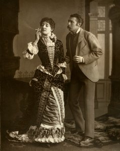 Mary Rorke en Charles Wyndham, Britse acteurs, 1882 door Barnes and Bell Brown