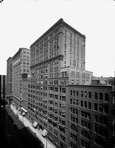 Dearborn Street noord vanaf Congress, Chicago, Illinois, VS, ca. 1905 door Barnes and Crosby