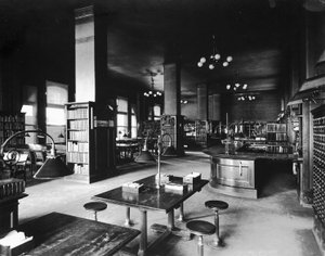 John Crerar Bibliotheek, Chicago, Illinois, VS, ca. 1900 door Barnes and Crosby