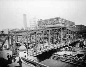Madison Street Bridge, Chicago, Illinois, VS, c.1905 door Barnes and Crosby