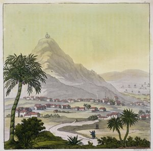 Een uitzicht op de stad Lima, Peru, uit 